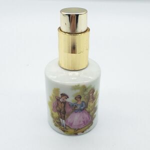 Vintage Limoges France Porcelain Perfume Bottle hand painted 18th Century